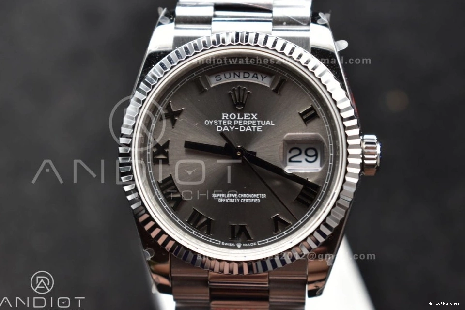 Best President 36 Weight) Bracelet Edition on Dial Grey Steel vr3255 684 SS 904L Efficient Roman QF (Gain V5 DayDate 0724